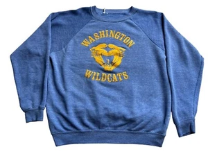 Vintage 60s 70s Fruit of the Loom Washington Wildcats Crewneck Sweater Size M - Picture 1 of 11