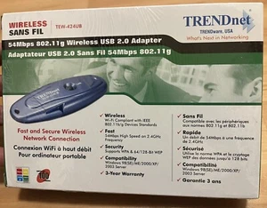 TRENDNET WIRELESS WiFi USB ADAPTER MODEL TEW-424UB - Picture 1 of 2