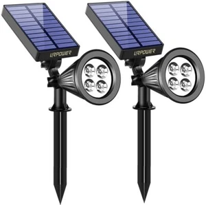 URPOWER SOLAR LIGHTS 2-in-1 WATERPROOD 4 LED SOLAR SPOTLIGHT ADJUSTABLE - Picture 1 of 3