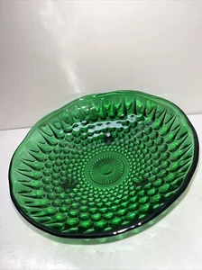 VTG Anchor Hocking Emerald Green Hobnail Footed Candy Bowl Trinket Dish - Picture 1 of 7