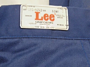 70S DEADSTOCK LEE CHETOPA TWILL BLUE PANTS 46" x 32" NOS NWT - Picture 1 of 4