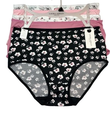 LAURA ASHLEY 5-Pk Briefs Underwear Panty Floral Polyester Blend Womens Sz 1X - Image 1 of 4