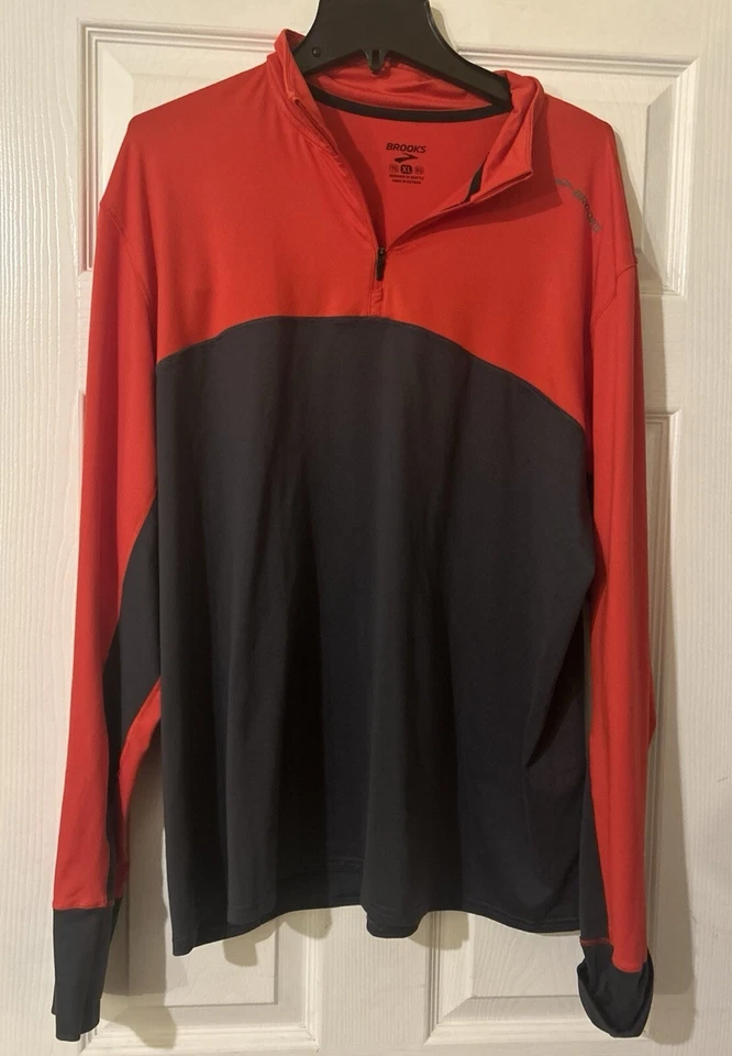 Brooks Quarter Zip Pullover Men’s Extra Large Red And Black - Image 1 of 4