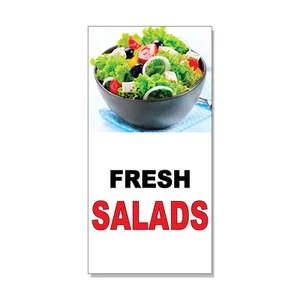 Letrero de tienda minorista ensaladas frescas negro rojo bar restaurante calcomanía pegatina - Imagen 1 de 1