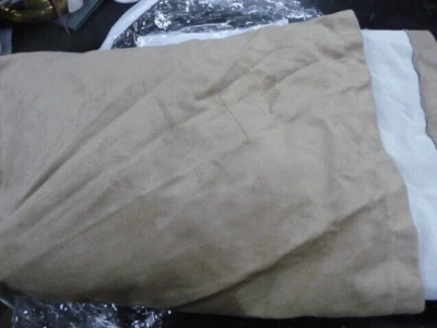 Capa deslizante Pottery Barn Comfort cadeira lateral rolo jantar camurça artificial bronzeada - Imagem 1 de 3