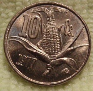 Mexico 1977 10 Centavos Vr 2 Blunt Stem & Narrow Date KM#434.1 GEM BU Unc Luster - Picture 1 of 2