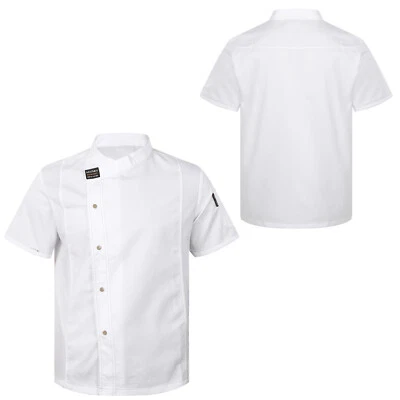 Unisex Men Women Breathable Chef Jacket Cooking Coats Canteen Work Uniform - Image 1 of 4
