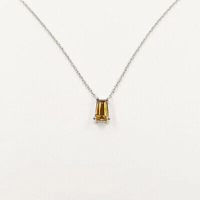 Halskette mit Fancy Color Diamant GIA 0,75ct. Cognac Honey/I1, Trapez Schliff - Bild 1 von 4