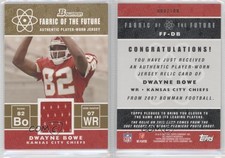 2007 Bowman Fabric of the Future Gold /100 Dwayne Bowe #DB Rookie RC