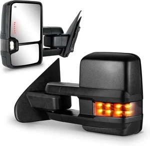 Towing Mirrors 2014-2018 Chevyado GMC Sierra with Running Light, Heated, Silver - Bild 1 von 8