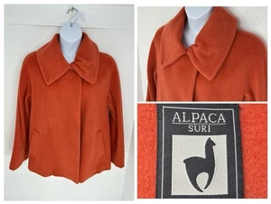 Hilary Radley Alpaca Wool Jacket Size 10 Collared Overcoat Quiet Luxury Boho - Picture 1 of 17