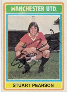 Vintage SIGNED TOPPS 1976/77 Trading Card STUART PEARSON MAN UNITED - Picture 1 of 1