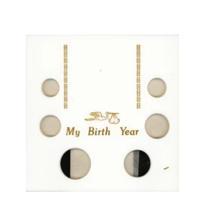 Plásticos Capital Blanco Año Nacimiento EE. UU. Set Soporte 6 Monedas Denominación $1 a Penny - Imagen 1 de 2