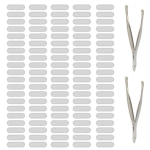 100 Pcs 0.63"x0.2" Phone Dustproof Net Sticker Speaker Cover with Tweezer Silver - Zdjęcie 1 z 7