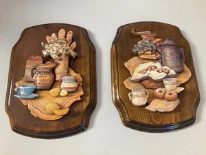 2er Set Vintage 3D Wandtafeln aus Scafa Tornabene Kunst - Bild 1 von 8