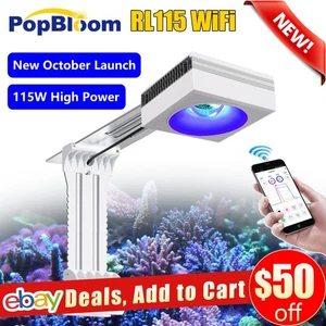 PopBloom RL120 Reef Light 120W LED Aquarium Light Full Spectrum Reef Coral Tank - Picture 1 of 12