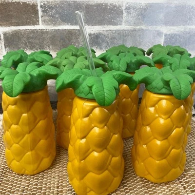 Set of Ten 20oz Pineapple Beverage Holders, Luau, Tropical, Beach Party Theme  - Image 1 of 4