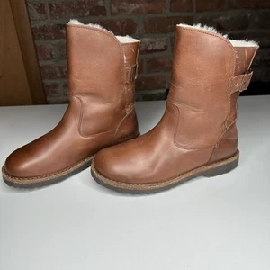 Birkenstock Boot Uppsala Shearling Suede Leather Espresso Women Size 6 US 37 EU - Picture 1 of 8