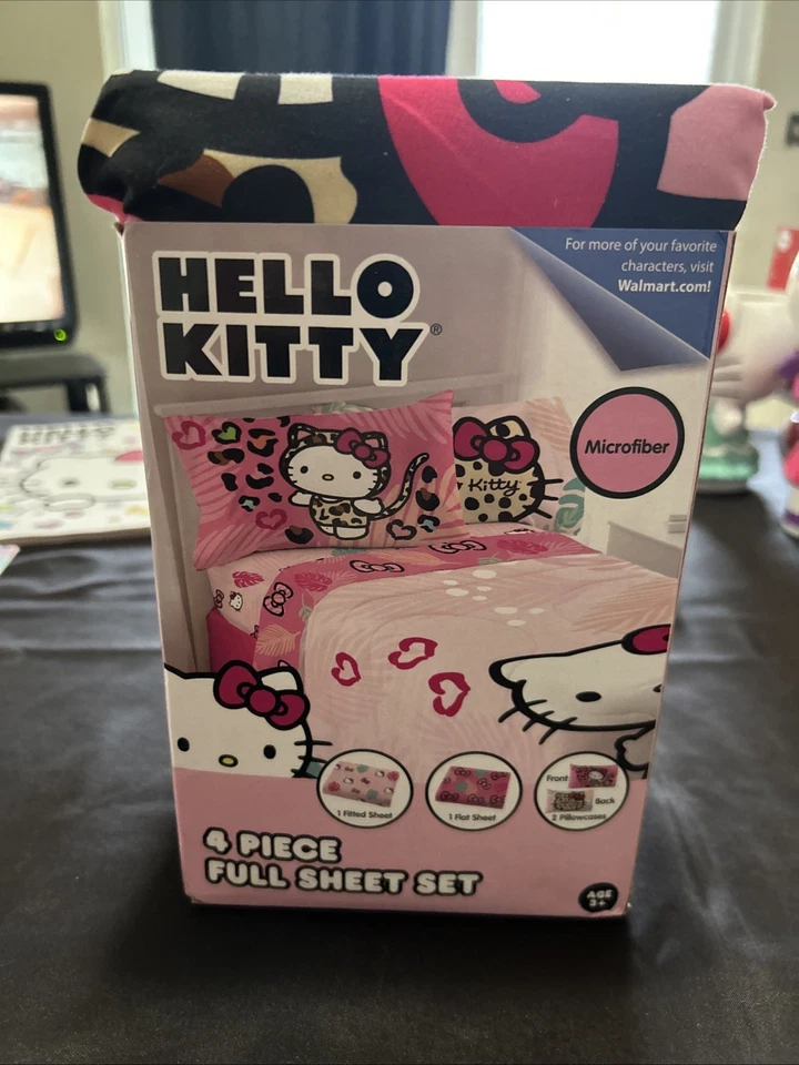 Hello Kitty Wild Jungle Juego Completo de Sábanas 4 Piezas / Microfibra Nuevo Foto 1 de 4