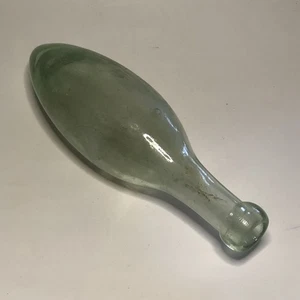 Antique 1800s Blob Top Torpedo Glass Bottle 10" ~ Round Bottom Soda Bottle - Picture 1 of 5
