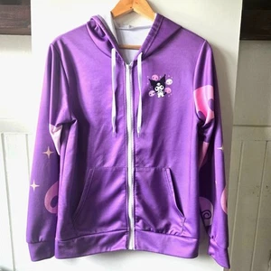 Kuromi Full Zip Hoodie Youth Teen Small Purple Hooded Sweatshirt Sanrio Y2K 90s - Picture 1 of 5