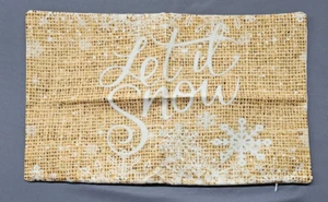 Let it Snow Christmas Throw Pillow Covers Home Decoration Tan 19.5x12 - Picture 1 of 5