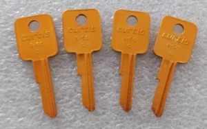 Juego de 4 llaves en blanco de aluminio Curtis B-50C DE COLECCIÓN - Imagen 1 de 2