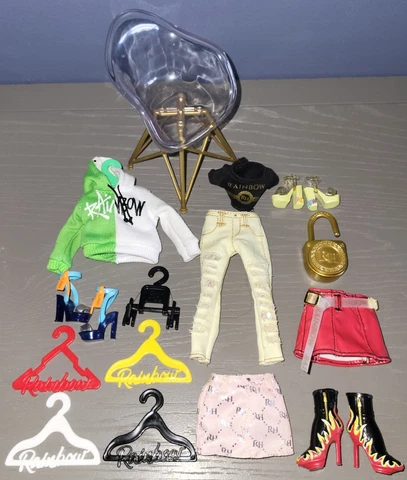 Rainbow High Fashion Doll Outfit Shoes Clothes Accessory Closet Hanger Chair Lot Cover