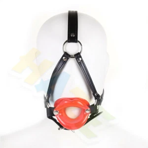 Leder Offen Mund Ball Gag Kopf Geschirr ORing Streuer Fetisch Zurückhaltung Neu - Bild 1 von 15