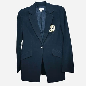 Blazer Andrea Behar Boston adecuado para mujer talla 12 escudo de un solo pecho negro - Imagen 1 de 11
