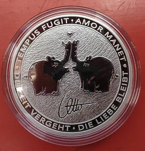 Ottifant : Die Zeit vergeht die Liebe bleibt: 1oz Silbermünze super Geschenk - Bild 1 von 2
