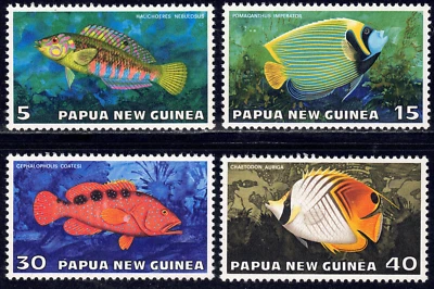 1976 Papua  New Guinea SC# 442-445 - Tropical Fish - M-H  - Image 1 of 2