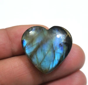 Piedra preciosa suelta en forma de corazón hinchado labradorita Blue Fire 43,70 crt - Imagen 1 de 5