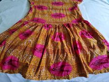 Boom Shankar Cotton Dress With Pink Birds & Stripes ~ Size (8)