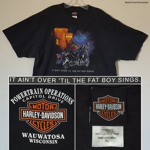 Camiseta Harley-Davidson IT AIN'T OVER TIL FAT BOY SINGS negra XL. Operaciones de tren motriz - Imagen 1 de 13