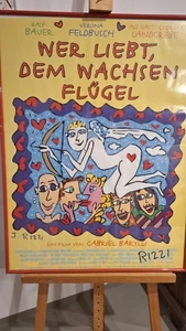 James Rizzi Film Plakat Wer liebt gerahmt signiert - Bild 1 von 3