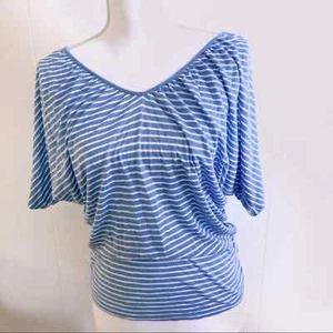 Express White & Blue Stripped Top XS - Picture 1 of 4