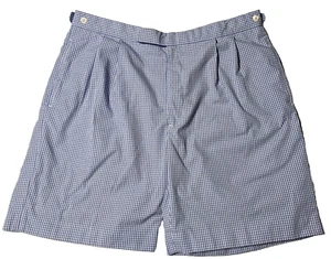 VTG POLO RALPH LAUREN Men 36 Blue White Gingham Check 8.5" Golf Chino Shorts - Picture 1 of 14