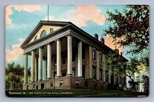 Postcard Vtg Virginia Old Capitol Building Richmond Goverment - Bild 1 von 2