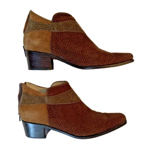 Argentina Capybara Suede Square Toe Ankle Boots Size US 7 EU 38 Brown Colorblock - Bild 1 von 8