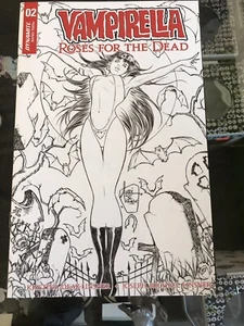 Funda Vampirella Roses For The Dead #2 Billy Tucci B&W 1:10 Dynamite (2018) - Imagen 1 de 4