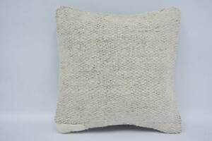 Gift Pillow, 12"x12" White Cushion, Turkish Pillow, Throw Kilim Pillow