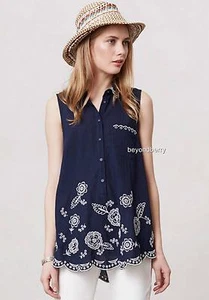 NEW Anthropologie Windswept Blossoms Henley by Moulinette Soeurs Size 4 - Picture 1 of 5