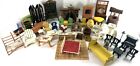 Huge Lot Of 54 Vintage Wood & Ceramic Dollhouse Furniture Beautiful Pieces