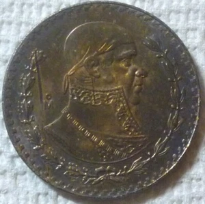 1967 MEXICO - 1 PESO - GENERAL MORELOS - BU SILVER - BEAUTIFUL DARK TONING - Picture 1 of 5
