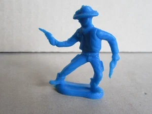 B726 Vintage 1970 Cowboy With Colt Blue Plastic Toy Figure H 4.8 Cm - Photo 1 sur 6