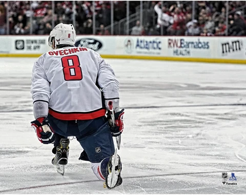 Alex Ovechkin Washington Capitals Unsigned 700th NHL Goal Celebrate Photo Cover