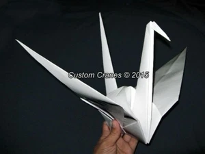 Giant Origami White Paper Crane Approximate 20" Wingspan - Picture 1 of 3