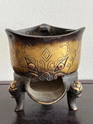 Chinese Qing Dynasty Incense Burner / W 17[cm] / Plate Yuan Song Ming Pot Bowl - Image 1 of 4