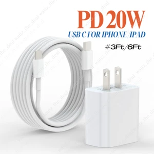 PD USB C Charger Cable 20W Power Adapter For iPhone 16 15 14 13 12 11 iPad Mini - Picture 1 of 20